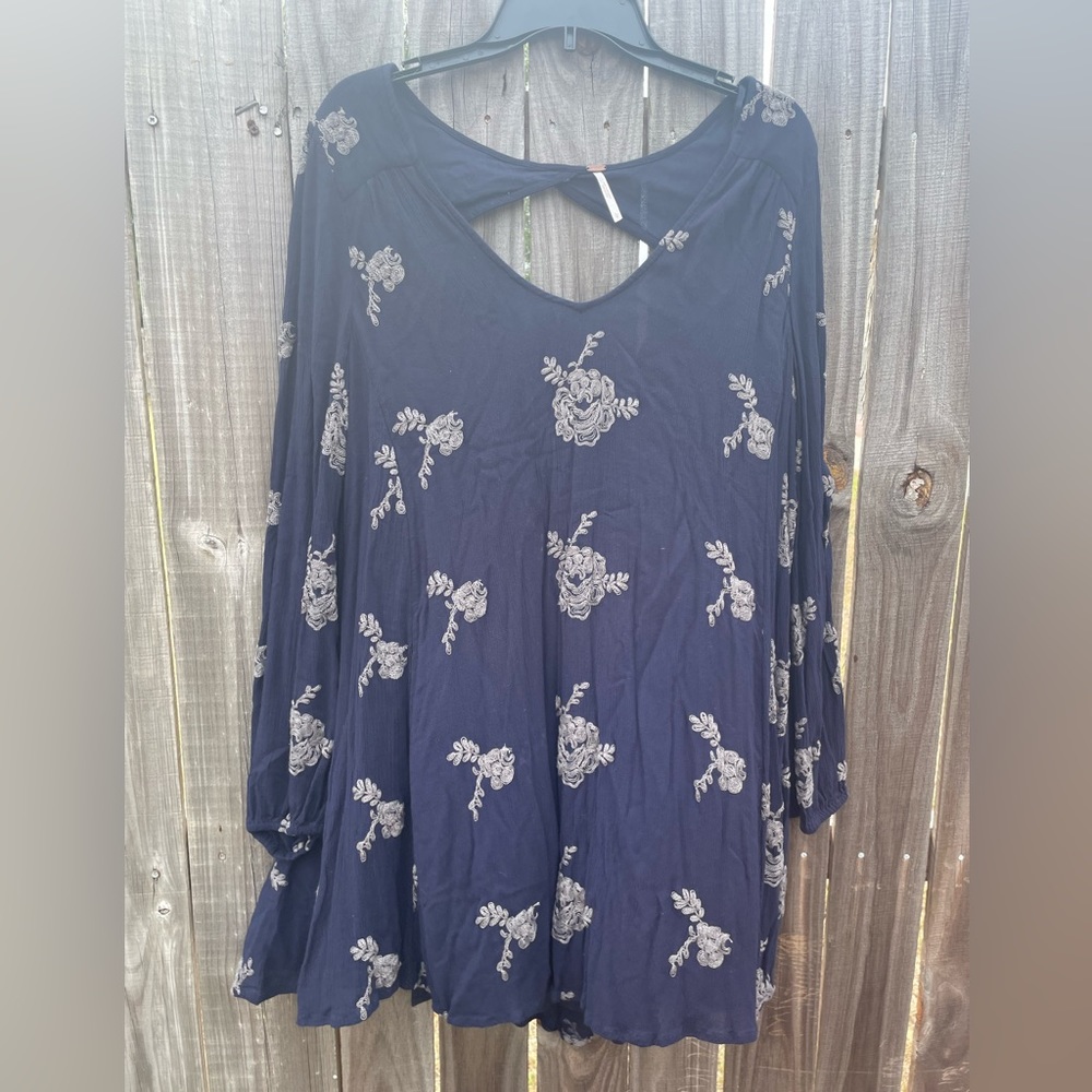 Free People long sleeve mini flow dress